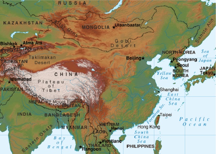 Map of Tibetan Plateau