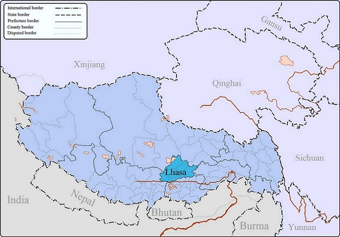 Lhasa Location Map