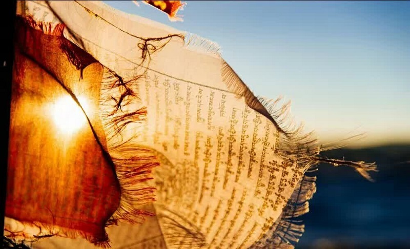 Prayer flags with sutras